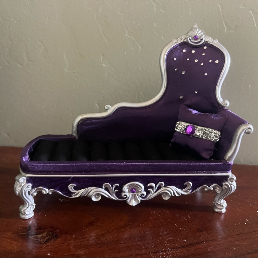 Vintage miniature sofa jewelry storage
